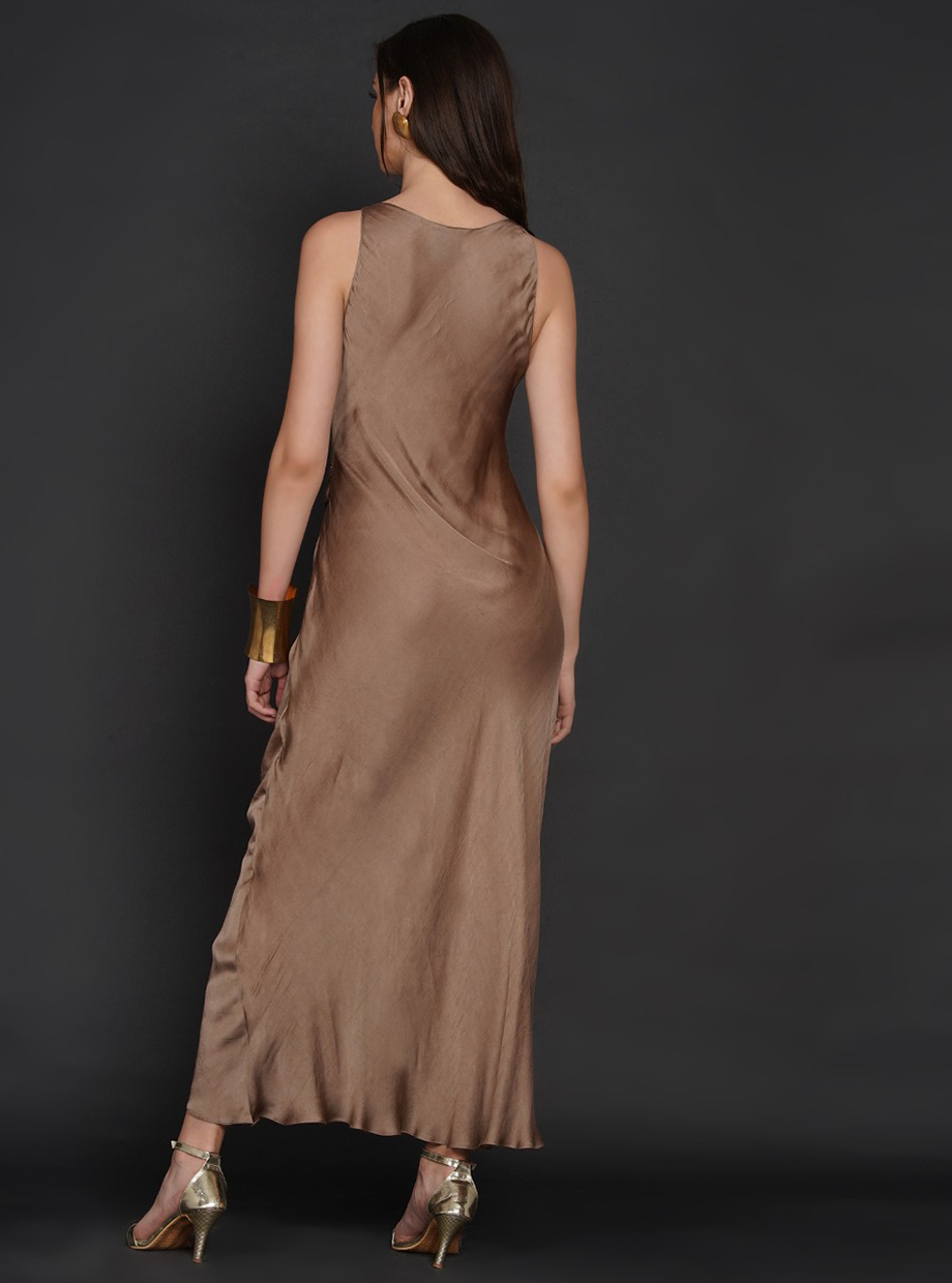 FRONT TWIST DRESS (FTD) – TAUPE