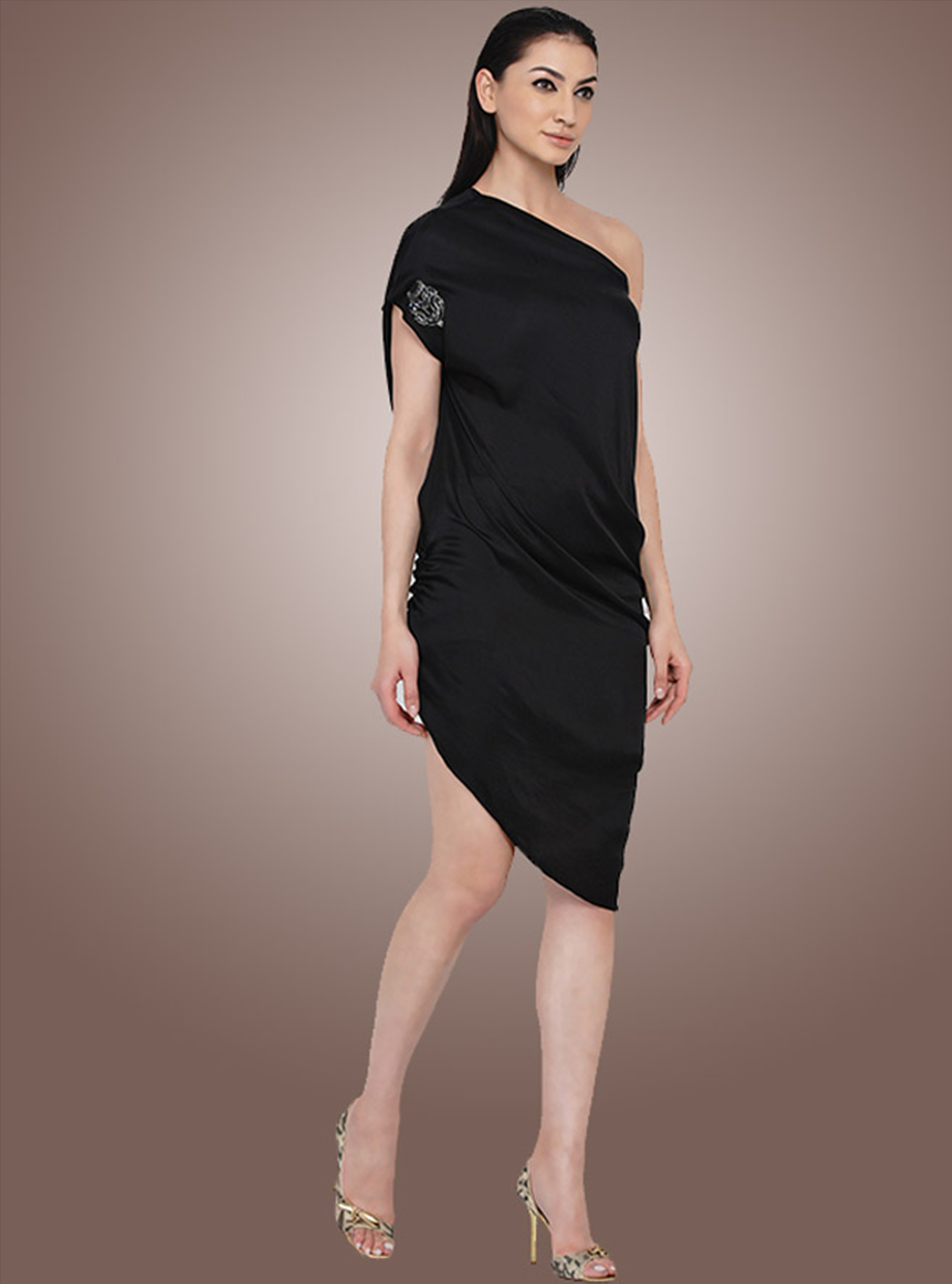 WON-SHOULDER DRESS (BLACK)