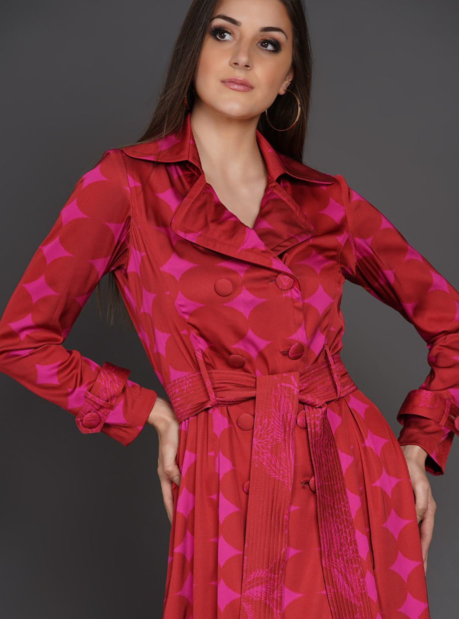 TRENCH DRESS (TD) – RED POLKA