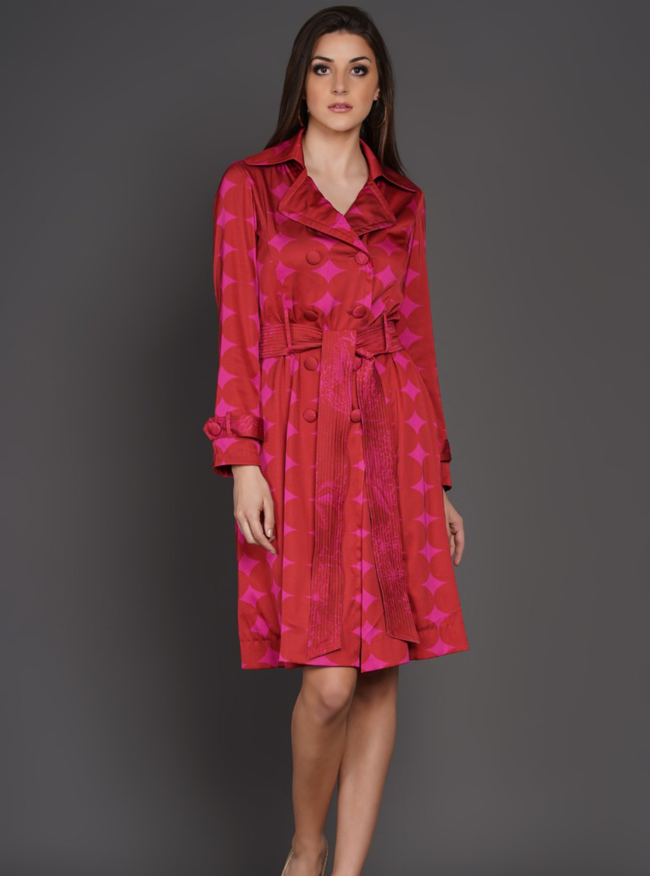 TRENCH DRESS (TD) – RED POLKA