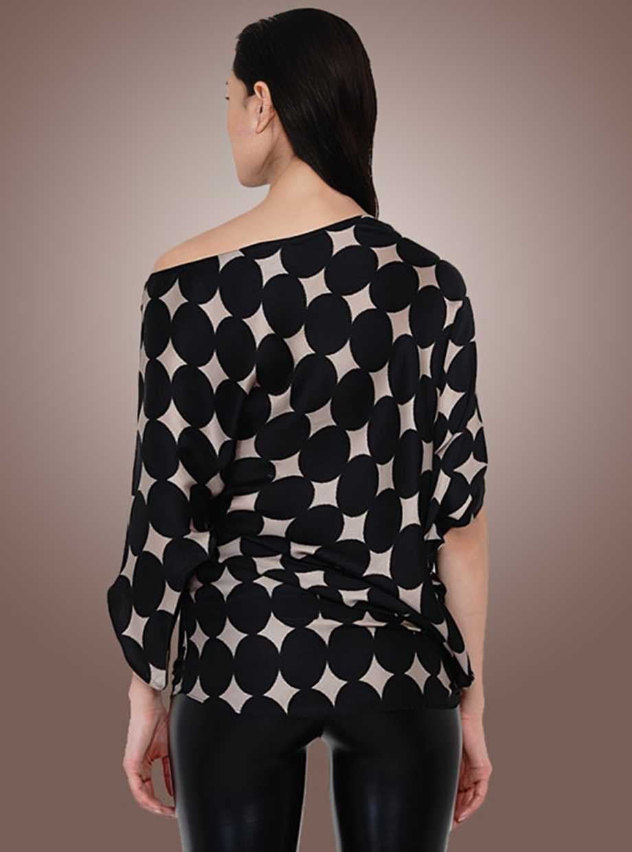 SLY-DOF TOP (BLACK POLKA)