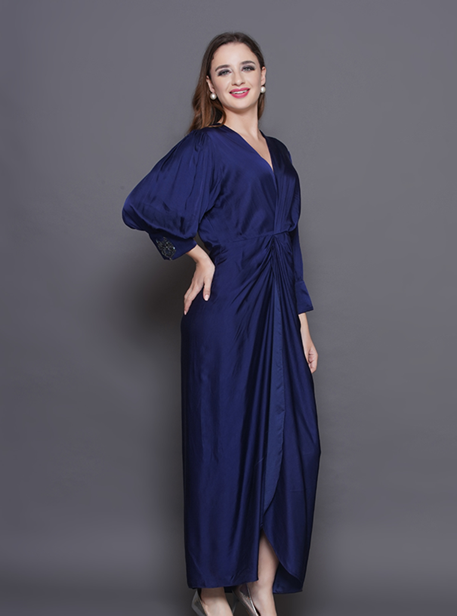 DRAPPED DRESS – BLUE