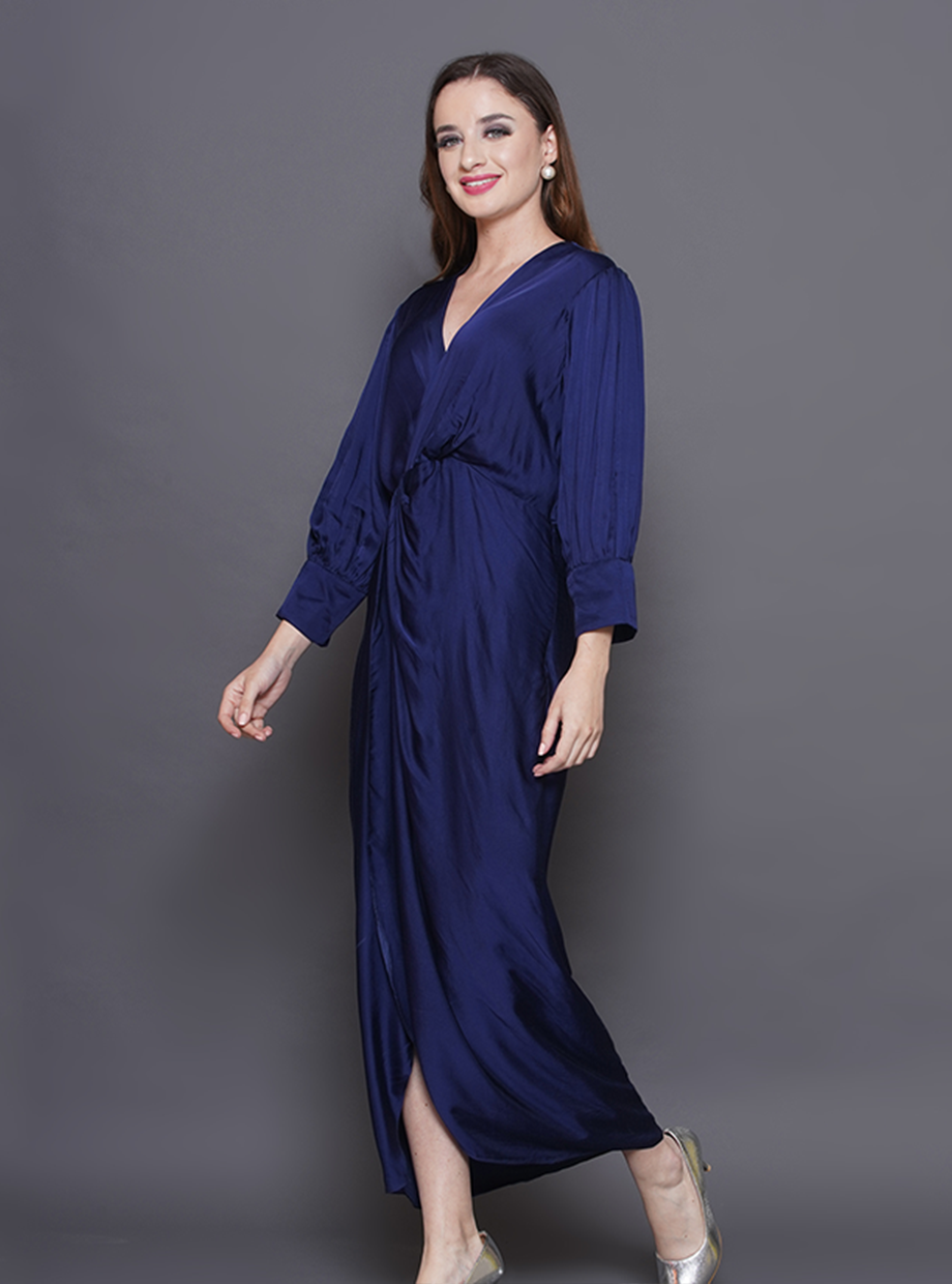 DRAPPED DRESS – BLUE