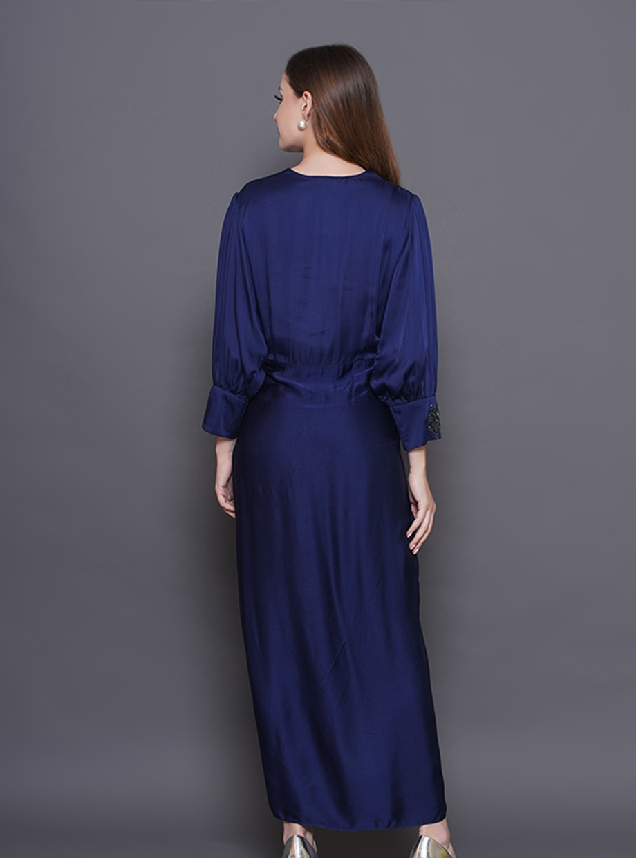 DRAPPED DRESS – BLUE