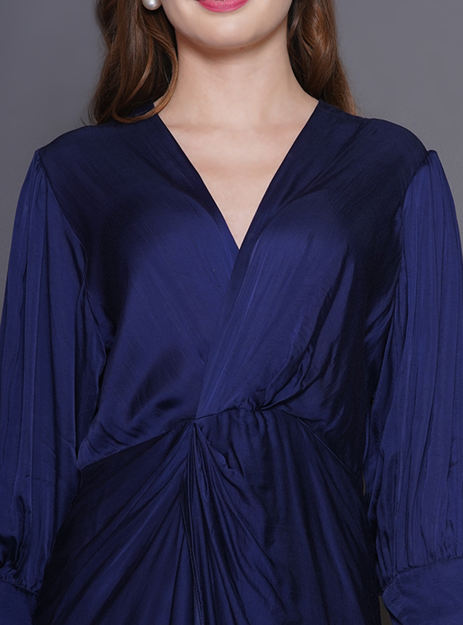 DRAPPED DRESS – BLUE