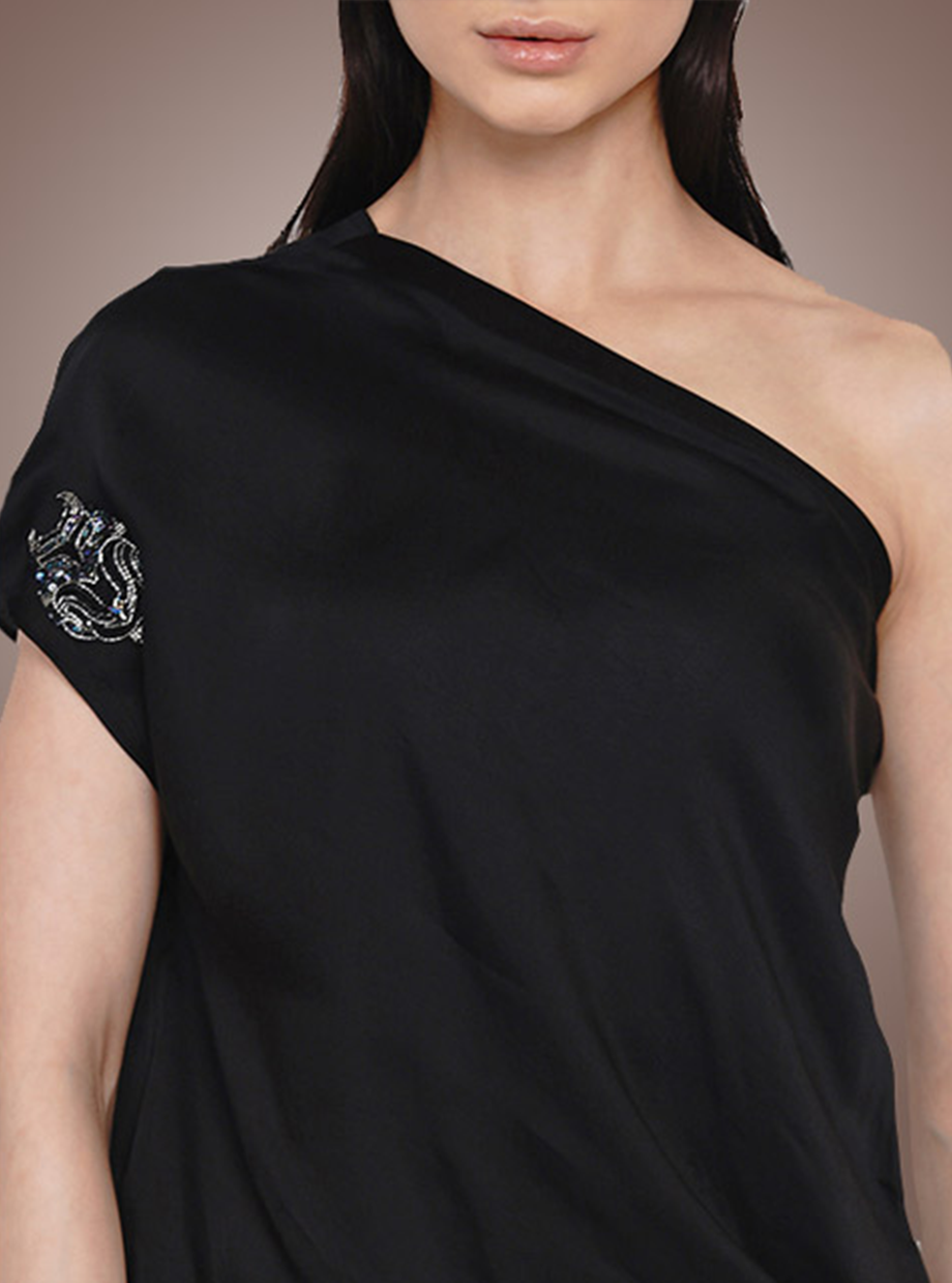 WON-SHOULDER DRESS (BLACK)