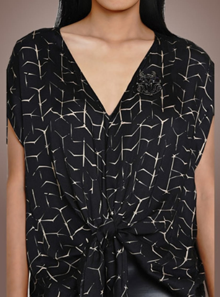 NOT-KNOT TOP (BLACK IKAT)