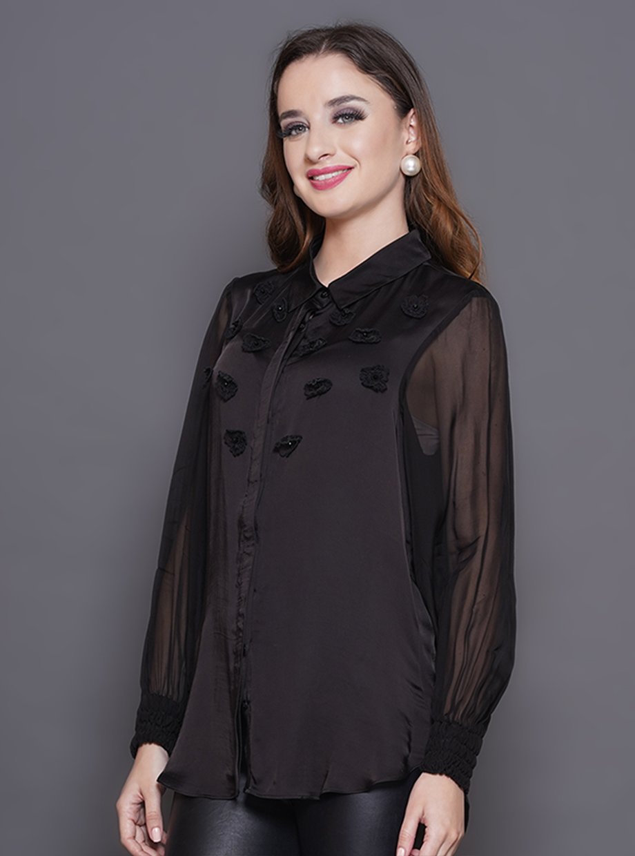 FLOWER SHIRT – BLACK