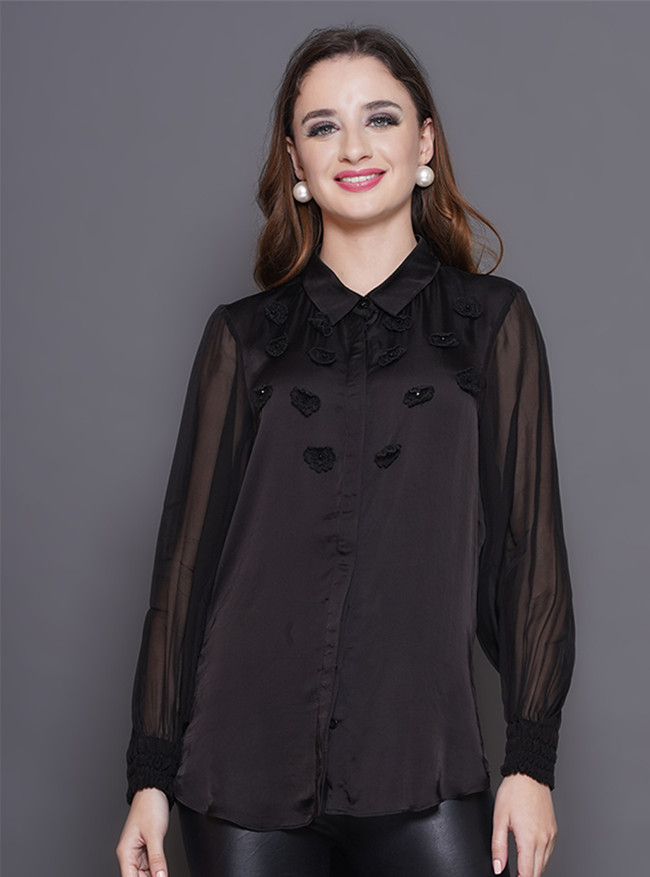 FLOWER SHIRT – BLACK